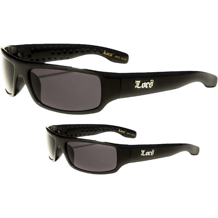 LOCS Hardcore Shades 2 Pack Father & Son HARDCORE LOCS Sunglasses | BLACK Old School 1- 9003 Black (Adult) & 1- 9003 Kids Black FREE SHIPPING