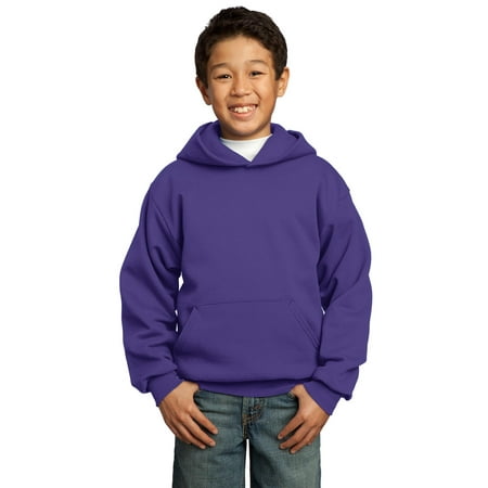 Port & Co Teen Unisex Regular Plain Long Sleeves Sweatshirt Purple Medium
