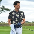 thumbnail image 5 of Balery Lilies Flowers Printed Men’s Short Sleeve Polo Shirt, Midweight Men's Shirt,Golf Polo shirts -XX-Large, 5 of 8