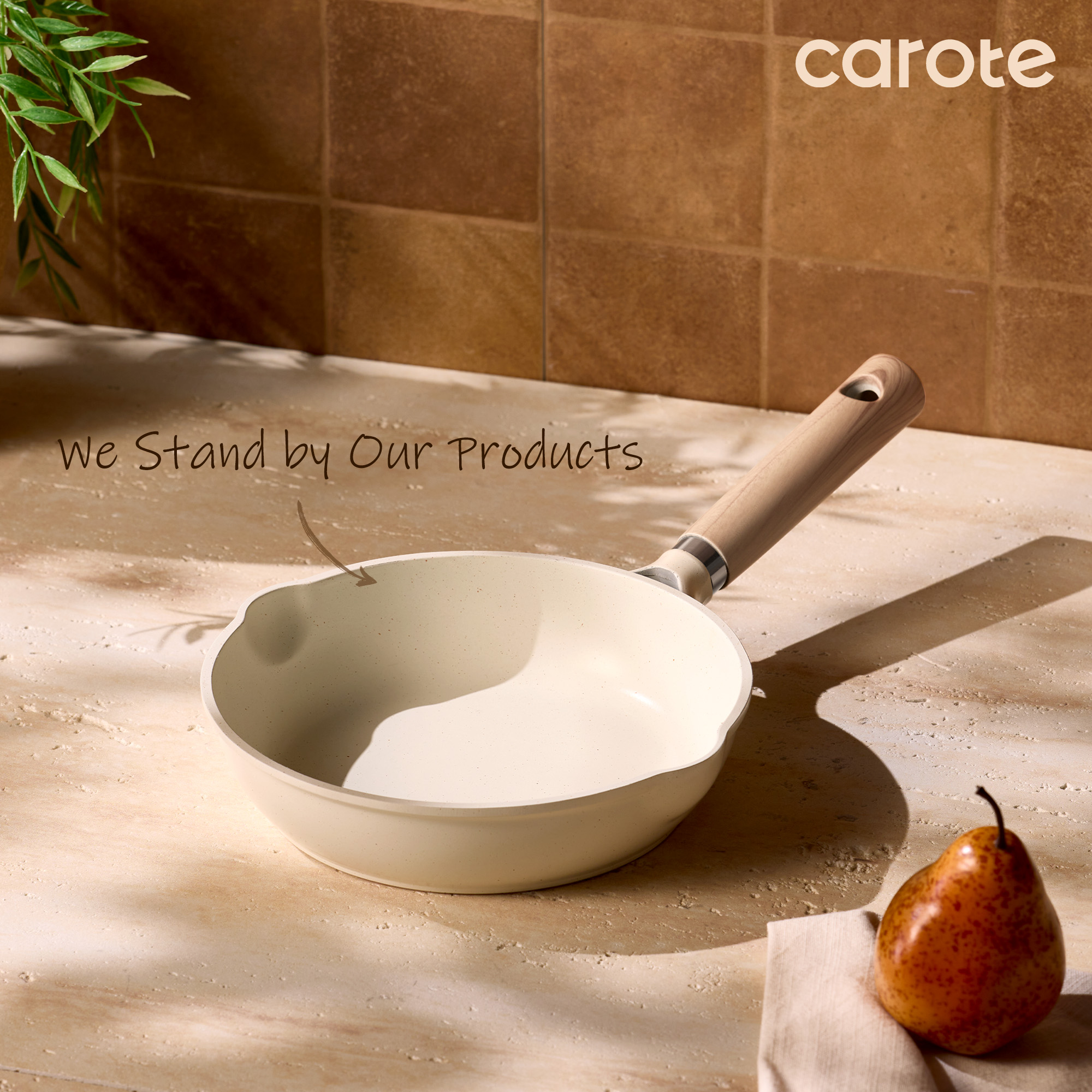 Carote 8 In Non-Stick Frying Pan, White Granite photo 7