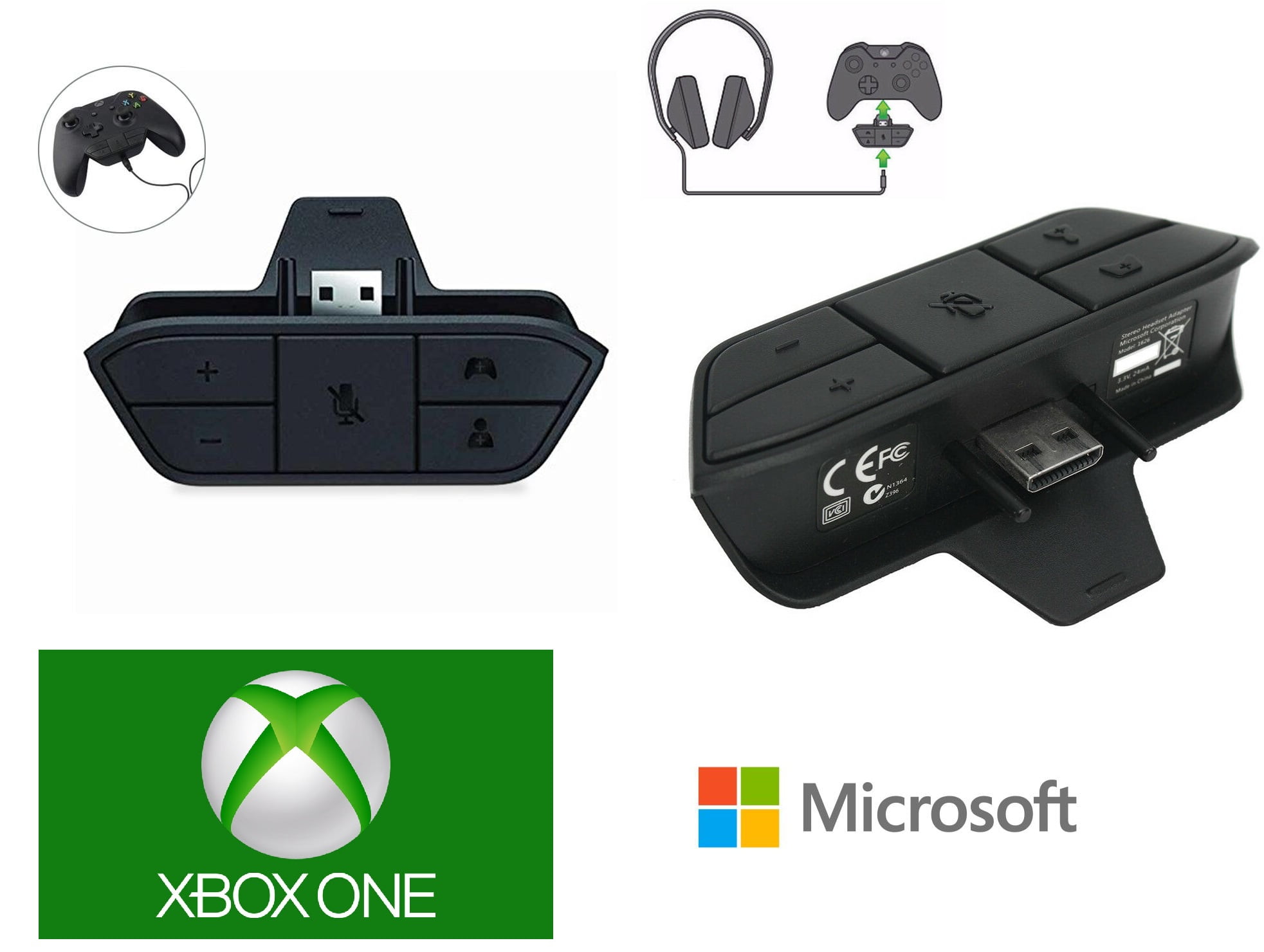 Official Genuine Microsoft brand Xbox One Stereo Headset Adapter (Bulk - Walmart.com