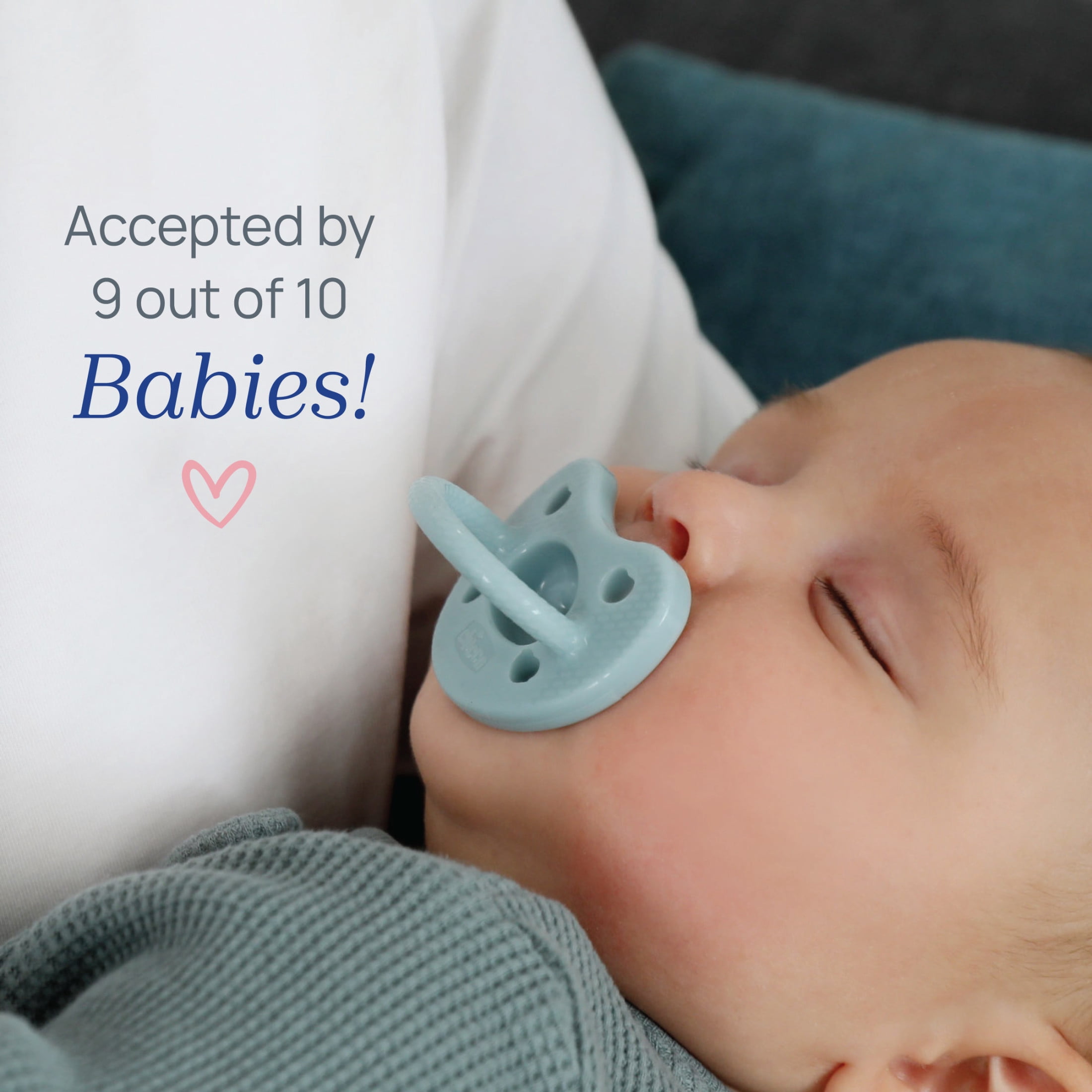 Chicco PhysioForma® Luxe One-Piece Silicone Pacifier, 6-16 Months, 2pk - Coastal Blue, New