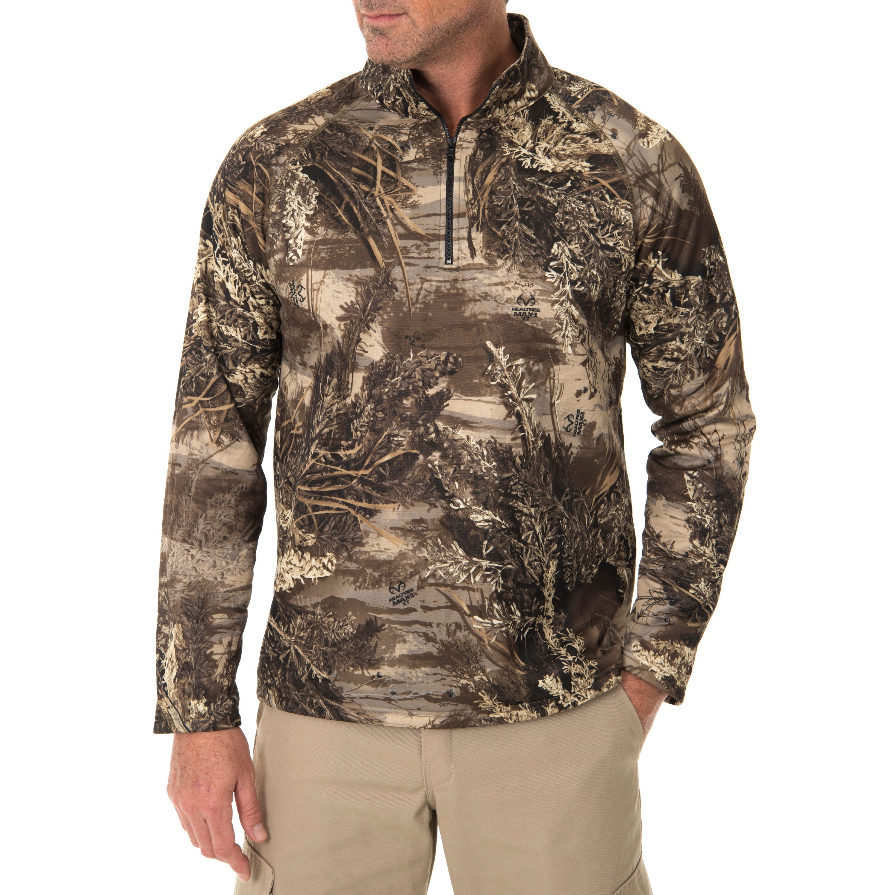 Realtree & Mossy Oak Men's Fleece Performance Camo 1/4 Zip Jacket