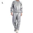 thumbnail image 2 of fastboy Home Salon Spa Sauna Suit Running Exercise Fitness Sweat Jacket Reusable Washable PVC Sports Suits Silver L, 2 of 6