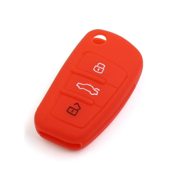 Funda Protector de Llave de Coche de Silicona Rojo Para Automóvil A1 A3 A4L A6L Q7 Q5 Q3