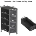 thumbnail image 3 of Narrow Dresser Storage Tower with 4 Drawers, Slim Dresser Chest of Drawers with Steel Frame, Wood Top, Golden Knobs, for Bedroom, Bathroom, Small Spaces, Laundry, Closet,, 3 of 14