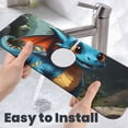 thumbnail image 6 of Logiee Adorable Blue Baby Dragon Print Kitchen Sink Splash Guard Faucet Mat for Splash Guard Behind Faucet Drip Catcher for Kitchen,Bathroom,Sink Mat,Dish Drying Mat,Bathroom-15" X 5.5", 6 of 7