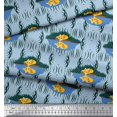 thumbnail image 2 of Soimoi Poly Georgette Fabric Grass & Tiger Kids Printed Craft Fabric by The Yard 42 Inch Wide, 2 of 3