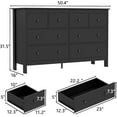 thumbnail image 2 of Linor 8 Drawer Dresser, 55" Modern White Dressers, Chest of Drawers, Wooden Wide Dresser for Bedroom, Living Room, Black, 2 of 7