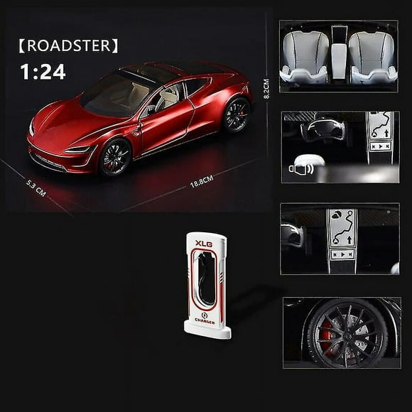 1:24 Tesla Model 3 Model Y Model S Model X Alloy Die Cast Car Model Sound And Light Children's Toy Collectibles Birthday Gift