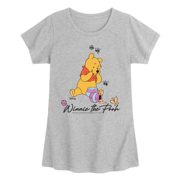 Winnie the Pooh - Bees and Honey - Youth Girls Fitted Short Sleeve T-Shirt