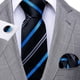 thumbnail image 3 of Set de Corbatas de Seda para Hombre Barry.Wang Negocios Raya Azul Real, 3 of 8