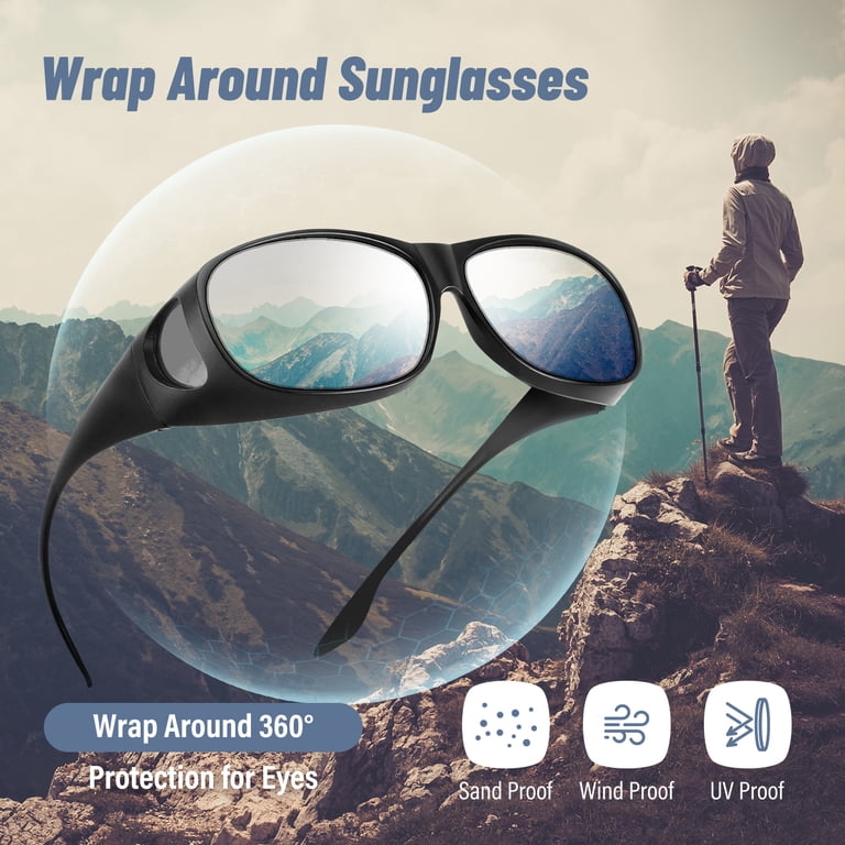 Bloomoak Polarised Sunglasses Cycling Glasses Men Women UV Protection Shatterproof TR90 Frame Suitable for Driving, Running, Cycling, Fishing, Golf