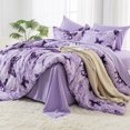 thumbnail image 3 of Bed in a Bag ARTALL, tamaño queen size, diseño de mariposas de cachemir, color morado, 7 unidades, 3 of 8