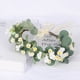 thumbnail image 2 of Tocado de hoja Corona de hoja verde nupcial Tocado bohemio Diadema floral Accesorio para fotografía (flor blanca verde), 2 of 5