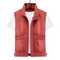 thumbnail image 2 of Atkumj Men Fishing Vest Fashion Multi‑Functional Stand Collar Zip Up Drawstring Hem Oversized Vests Casual Solid Color Loose Mens Outerwear Vests for Outdoor Activity XL, 2 of 6