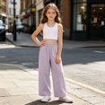 thumbnail image 6 of CPNG Girls Sweatpants Elastic High Waist Straight Wide Leg Baggy Pants Loose Fit Lightweight Breathable Street Style Casual Pants, 6 of 6