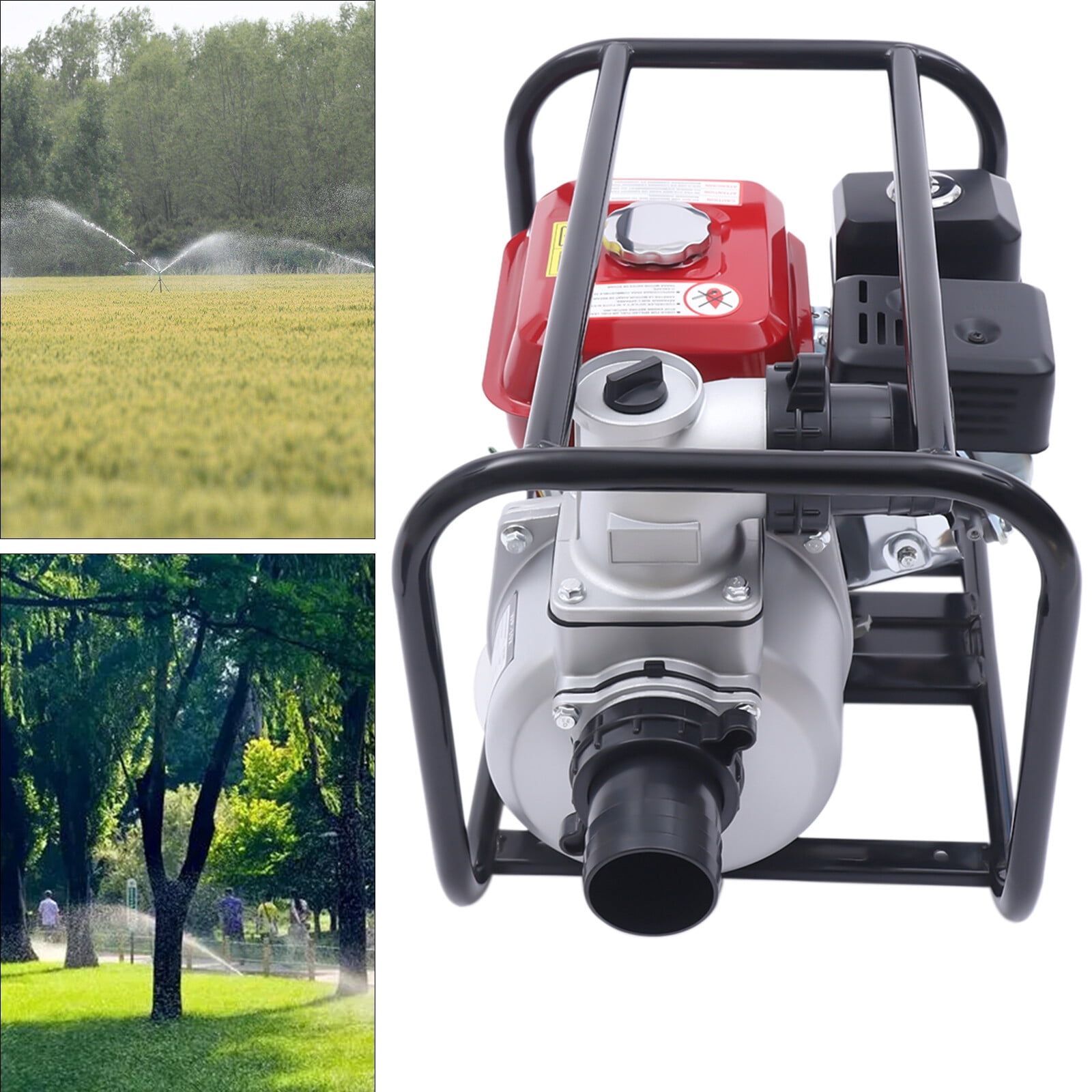 YIYIBYUS 3" 7.5HP Water Pump Farm Irrigation Drainage Transfer Pump Agriculture Sprinkler Watering Landscaping Gardening Gas Power Pump
