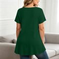 thumbnail image 5 of ClodeEU Plus Size Women's Round Neck Short Sleeve Tunic Top,Casual Loose A Line Flared Hem Solid Swing Blouse ,Women's Plus XXL, 5 of 6