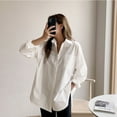 thumbnail image 5 of Women Button Down Shirts Drop Shoulder Oversized Blouse Long Sleeve Boyfriend Dress Shirt With Pockets Beat Selling Womens Clothes Womens Baseball Long Sleeve Poplin Shirt Women Womens Long Sleeve, 5 of 8