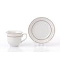 thumbnail image 2 of Elegant Durable and Colorful Porcelain Tea-Coffee Cups and Saucers Set - 8 oz. Set of 4, Gold, 2 of 7