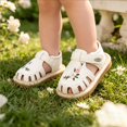 thumbnail image 2 of LIIPEE Baby Girls Sandals Kids Casual Summer Flower Embroidered Crib Shoes Fashion Hollow Out Hook And Loop First Walkers Prewalkers Footwear,9-12 Months, 2 of 9