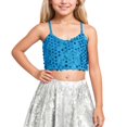 thumbnail image 5 of Bmisegm Going Out Top Kids' Adjustable Elastic Band Crop Top Summer Blouses for Ages Under-5-Years02_Sky Blue,9-11 Years, 5 of 5
