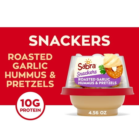 Sabra Snackers Roasted Garlic Hummus with Pretzels, 4.56 oz