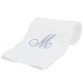 thumbnail image 2 of BC BARE COTTON 85-713-852-101 Bath Towel, Script Initial Medium-(Set of 2), White & Silver 2 Count, 2 of 5