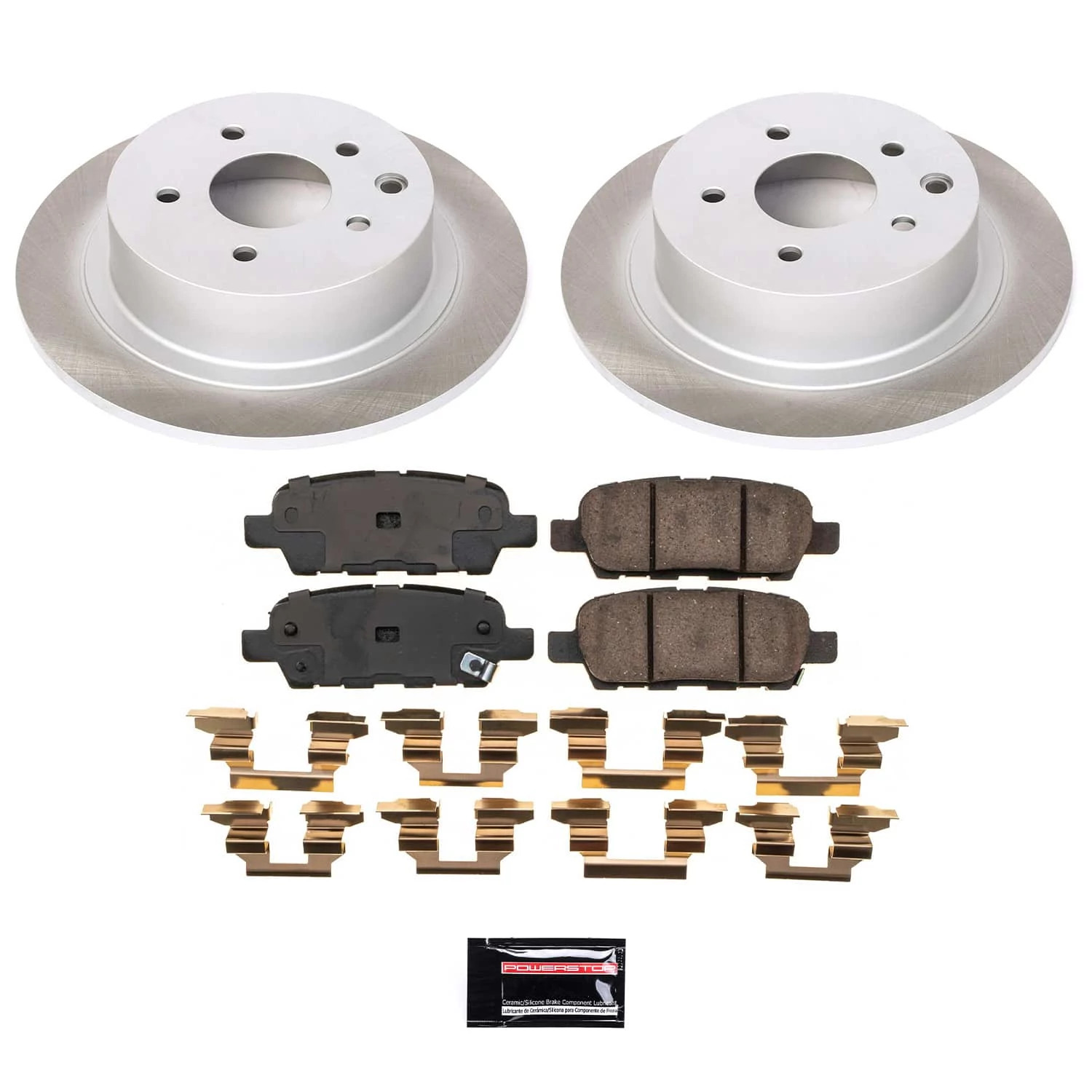 PowerStop Rear Semi-Coated Rotor and Low-Dust Ceramic Brake Pad Kit SC7864