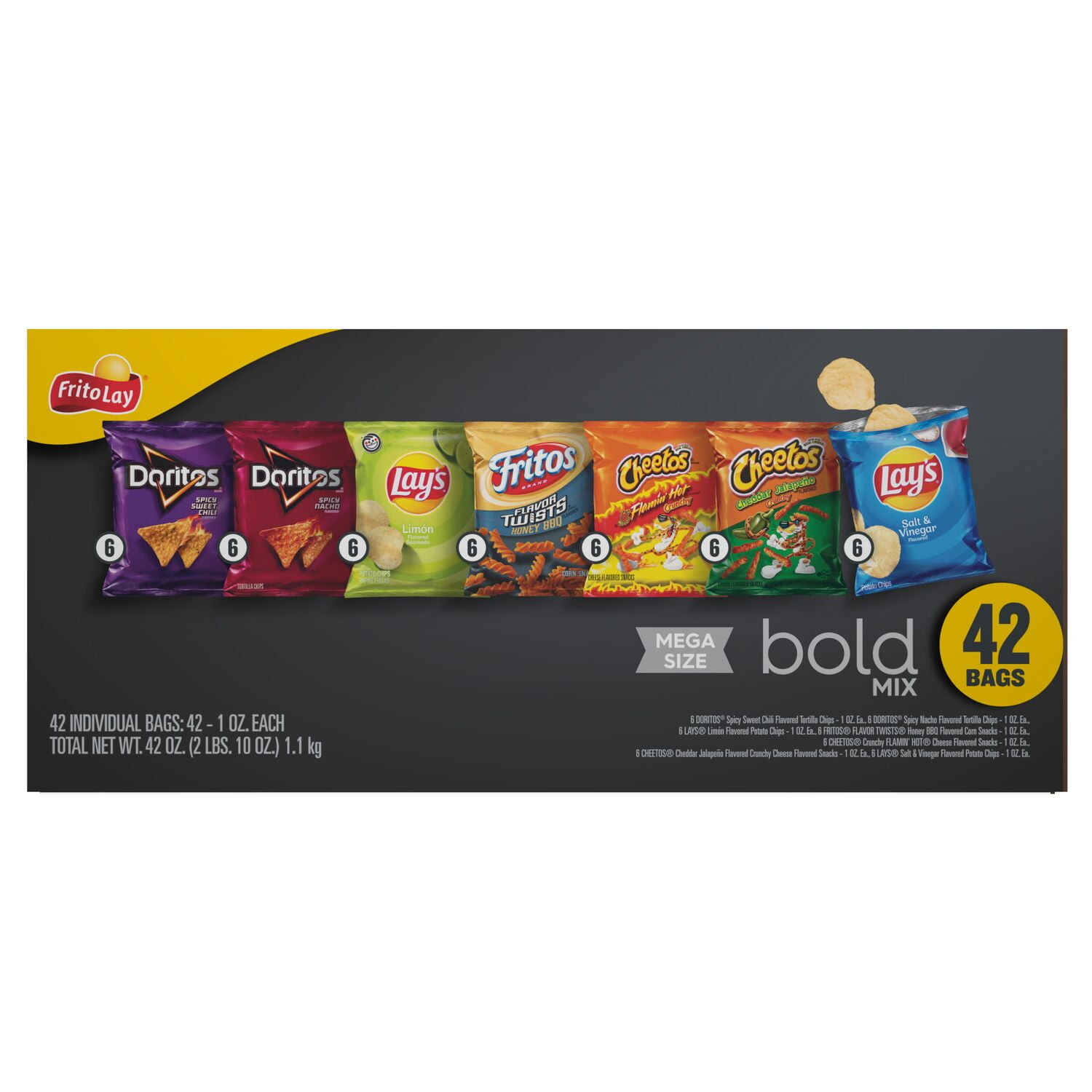 Frito-Lay Variety Pack, Bold Mix, 42 Count