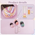 thumbnail image 4 of 2 Sets Weaving Loom Kit Weaving Frame Set with Yarns Rods Combs Shuttles 2.6 x 8 Inch Wood Bookmark Knitting Loom for Adults Weaving Lovers Contains Enough Weaving Yarn, 4 of 6
