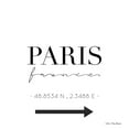 thumbnail image 2 of Seven Trees Design 26x26 White Modern Wood Framed Museum Art Print Titled - Paris Sign, 2 of 4
