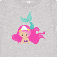 thumbnail image 4 of Inktastic Cute Mermaid, Pink Hair, Green Tail Girls Baby T-Shirt, 4 of 5