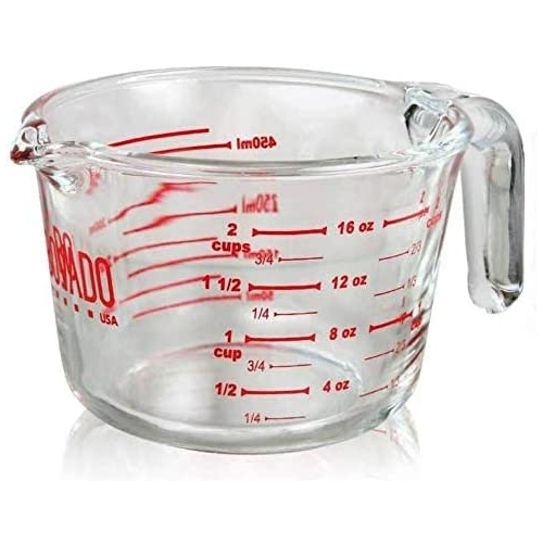 Bovado USA 2 Cup (16oz) Borosilicate Glass Measuring Cup Oven and
