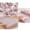thumbnail image 4 of Linnome Fitted Sheet Floral Pattern Breathable Linen Mattress Protector for Single Bed Cool Easy Clean 35.4x78.4in Multicolor#08, 4 of 6