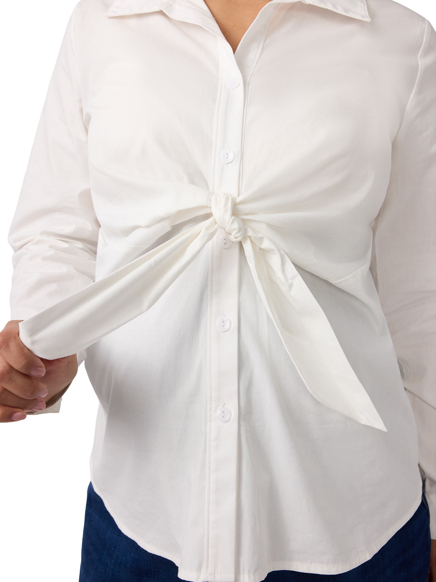 Ingrid & Isabel For Every Belly Women’s Maternity Tie Front Cotton Shirt, Sizes S-XXL