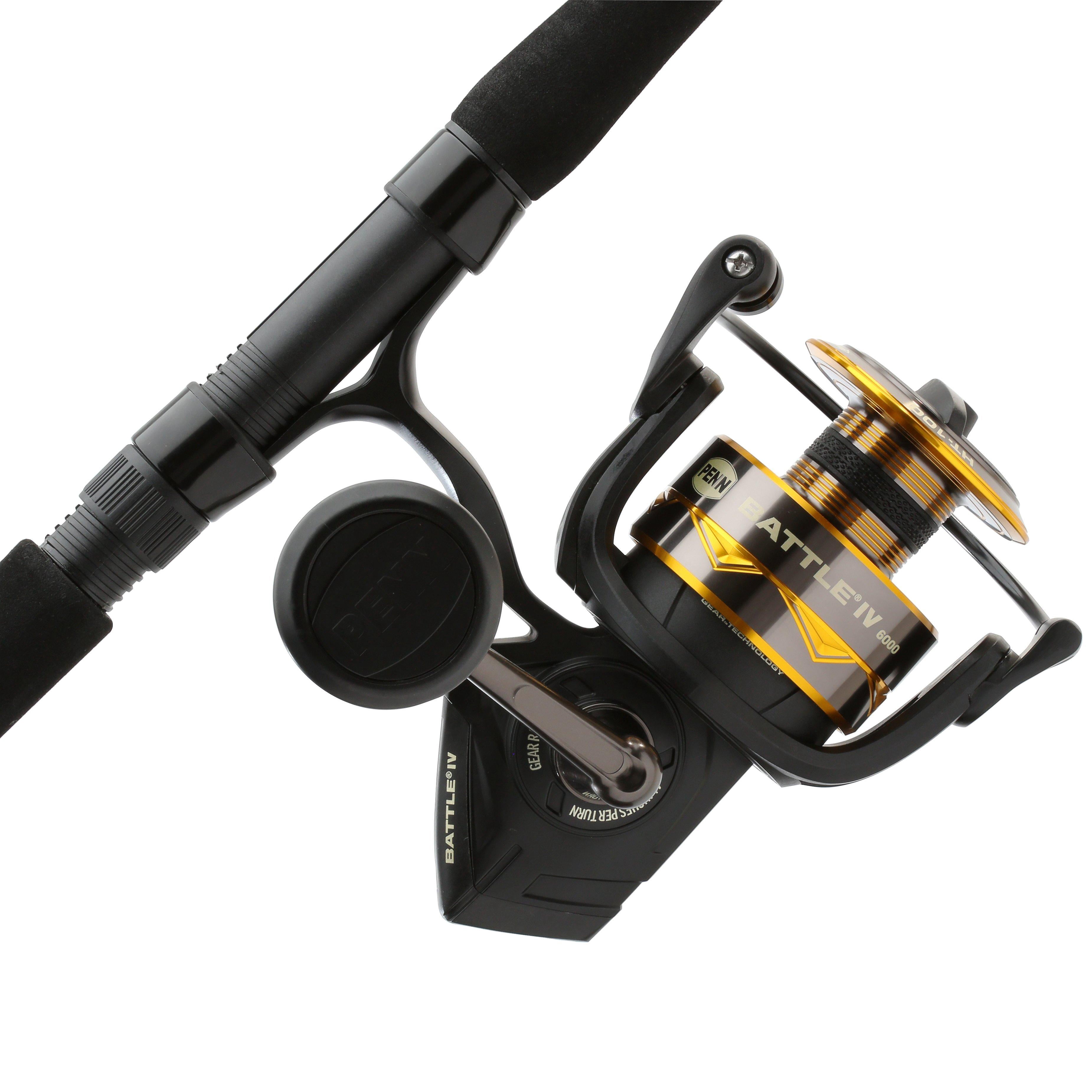 PENN Battle IV Spinning Fishing Combo, 7' Medium Heavy Rod, 6000 Size Reel