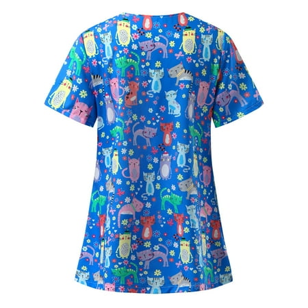 

V Neck T Shirts for Women V-Neck Short Sleeve Short Sleeve V Neck Scrub Top