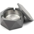 thumbnail image 1 of Concrete ashtray with geometric lid Outdoor ashtray ashtray, 1 of 5