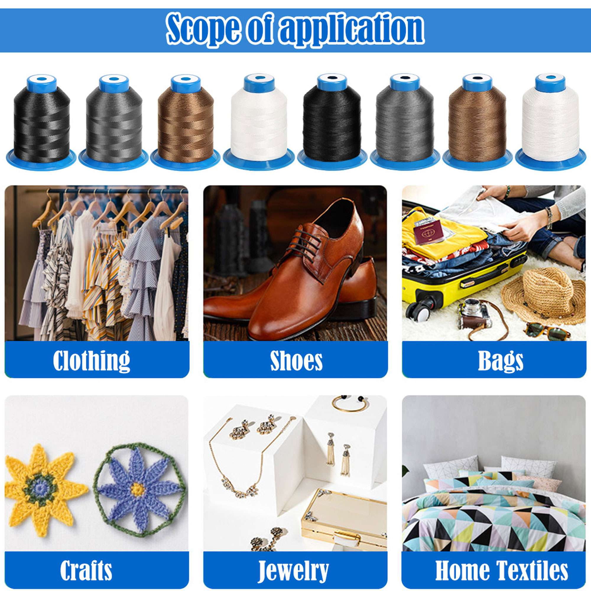 Deago Sewing Thread-4 Spools of Polyester Thread for Sewing Machine, Hand Stitching & Quilting-700 yds Each in 4 Colors