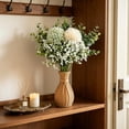 thumbnail image 6 of MMJ Artificial Flowers Bouquet Hydrangea Baby Breath Faux Silk Floral Home Wedding Vase Decor 14.57x7.87in, 6 of 6