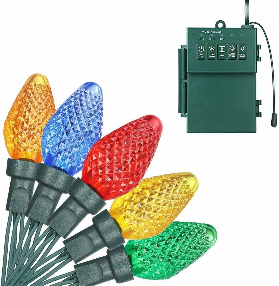 DEWENWILS Battery Operated Christmas Lights with Timer, Photocell