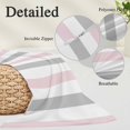 thumbnail image 6 of Pink Grey Striped Queen Size Pillow Cover,Pillowcase Protectors with Zipper,Breathable Decorative Throw Pillow Case Cover,Geometric Vertical Stripes Minimalist Pillow Shams for Couch Sofa 20x30Inch, 6 of 8