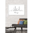 thumbnail image 2 of Line Art Skyline - Chicago Wall Poster, 22.375" x 34", Framed, 2 of 3