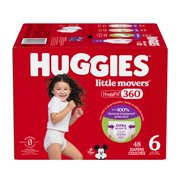 Huggies Little Movers HuggFit 360° Baby Diapers with 360° Waistband, Size 6 (35+ lbs), 48 Count (Select for More)