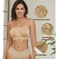 thumbnail image 3 of Curyon Strapless Bras for Women Underwire Non-Slip Bandeau Seamless Comfy Bra, 3 of 6