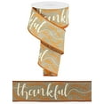 thumbnail image 2 of Thankful Wired Edge Ribbon, 2.5" x 10 Yards (Light Beige), 2 of 2