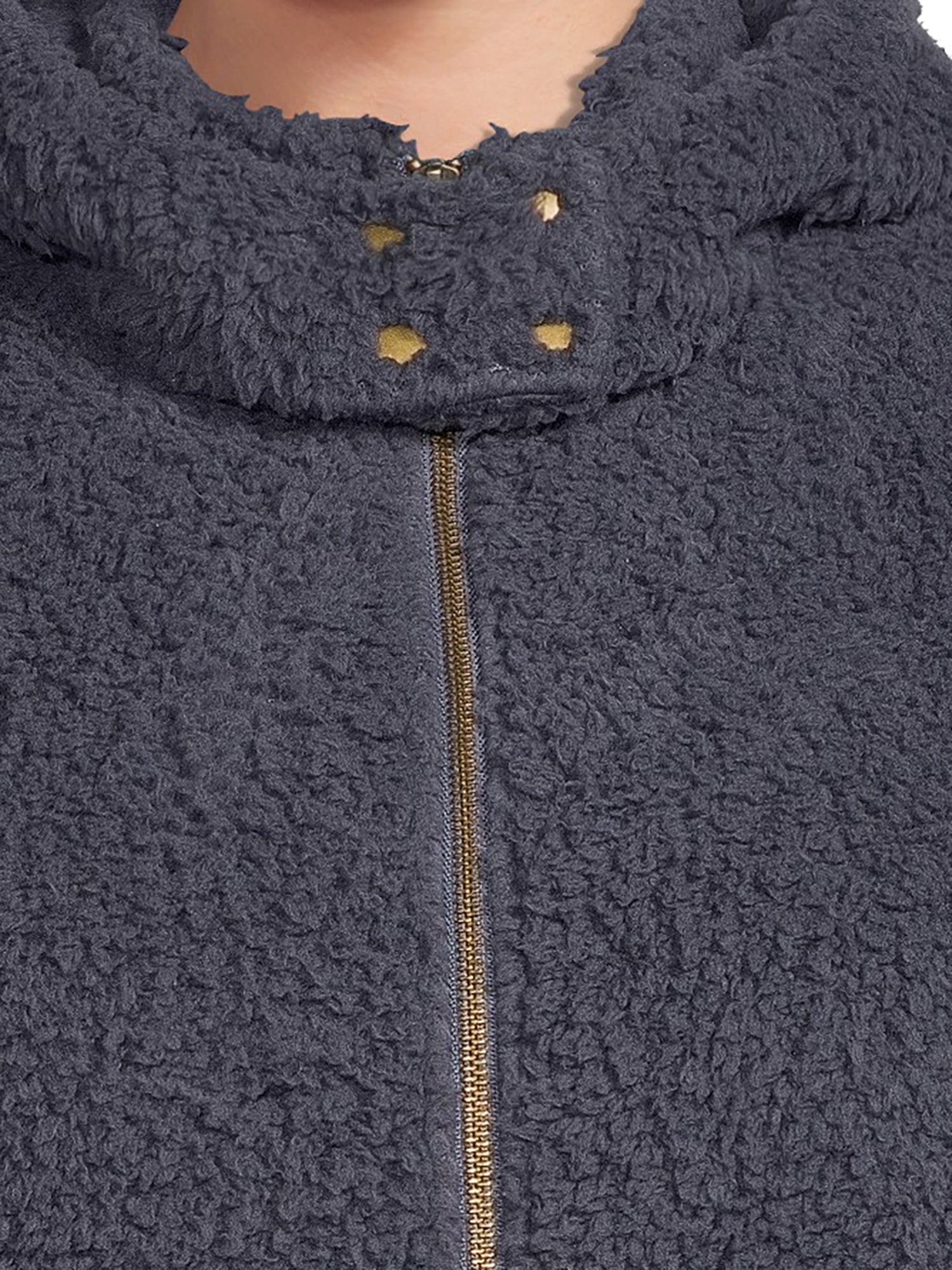 Terra & Sky Women's Plus Size Full-Zip Faux Sherpa Jacket