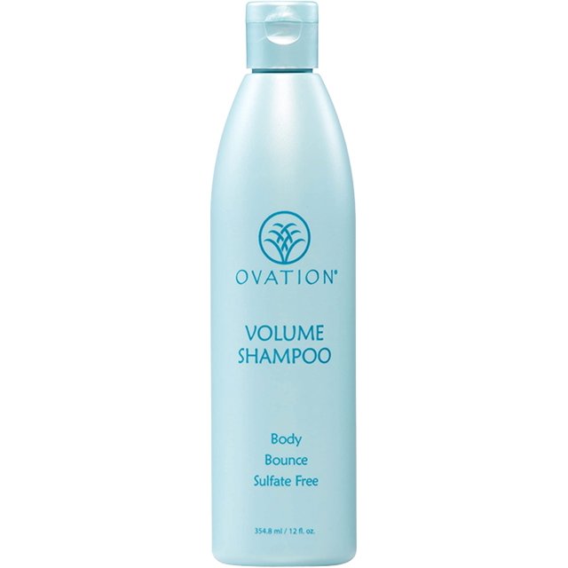 Champú Ovation Hair Volume - Para cabello voluminoso y flexible - 12 oz - Limpieza suave y ayuda a eliminar el exceso de aceite capilar - Para cabello fino y fino - Con fenogreco, aloe vera, palma ena